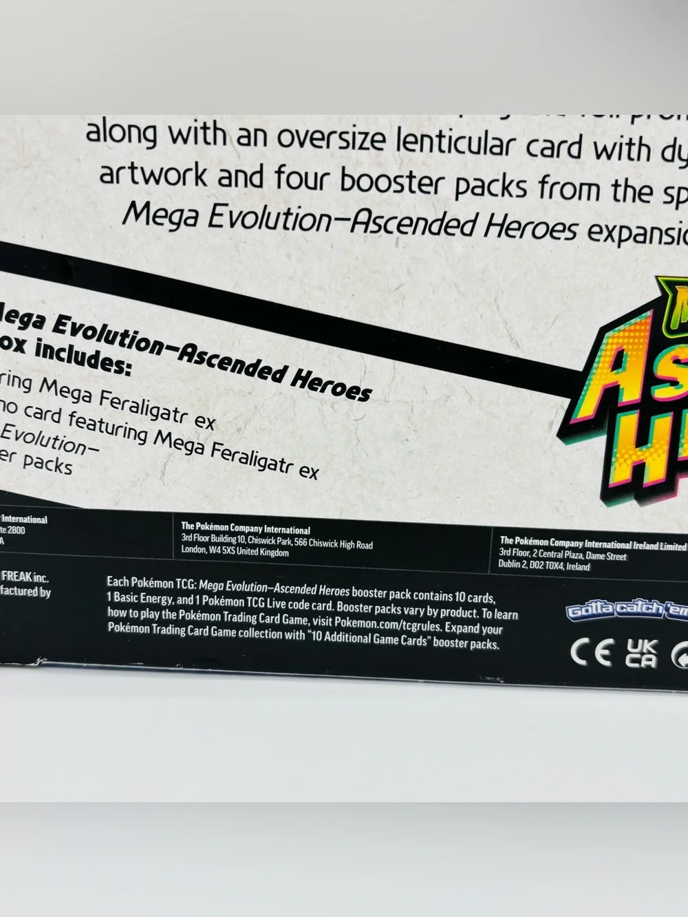 Pokemon TCG Mega Feraligatr ex Box Ascended Heroes Complete Sealed Damaged Box